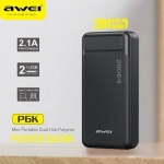 Awei Power Bank P6K 20000mAh Μαύρο