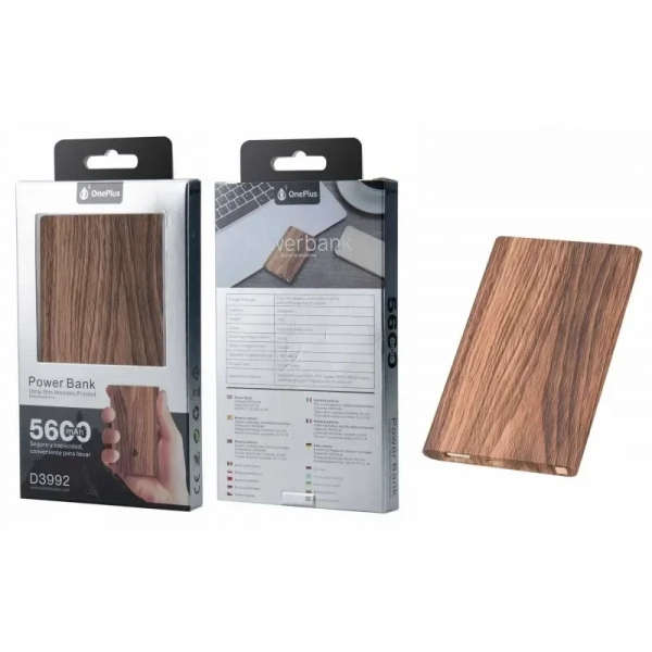 Power Bank OnePlus D3992 5600mAh – Καφέ (Wood Design)