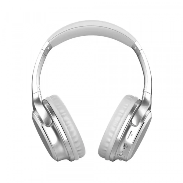 Moxom Bass Ακουστικά Bluetooth Fm  Micro-SD Mp3  B5.0  Αποσπώμενο Καλώδιο MX-WL16 - Ασημί