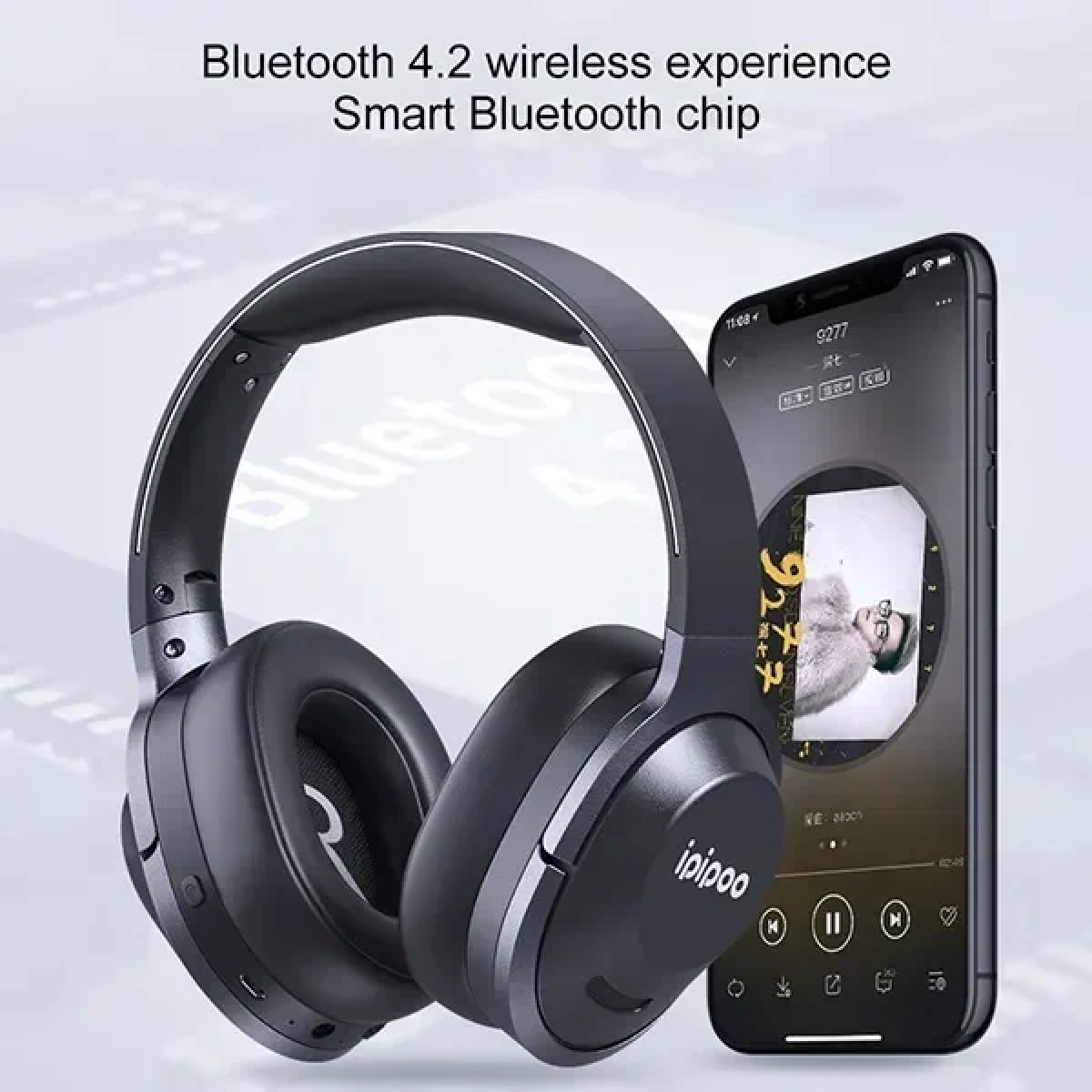 Ipipoo EP-3 Ασύρματα Ακουστικά Bluetooth Stereo Headset – Μαύρο - Image 2
