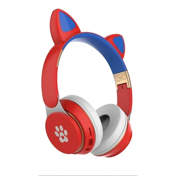 Wireless Headphone Cat Ear T22 Κόκκινα