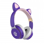 Wireless Headphone Cat Ear T22 Μωβ