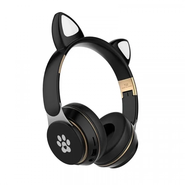 Wireless Headphone Cat Ear T22 Μαύρο