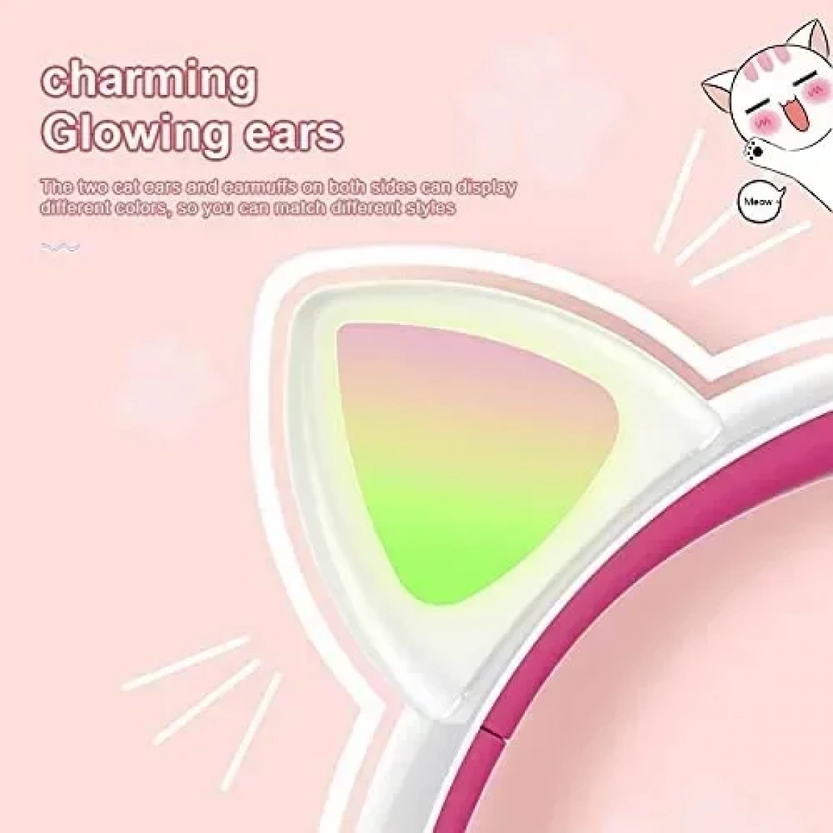 Wireless Headphone Bluetooth Cat Ear T23 Μαύρο - Image 6
