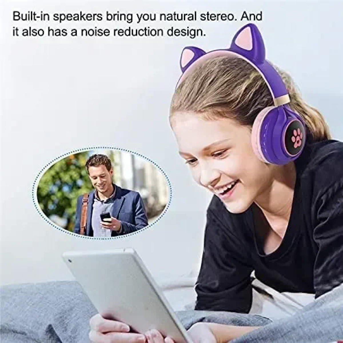 Wireless Headphone Bluetooth Cat Ear T23 Άσπρο - Image 4