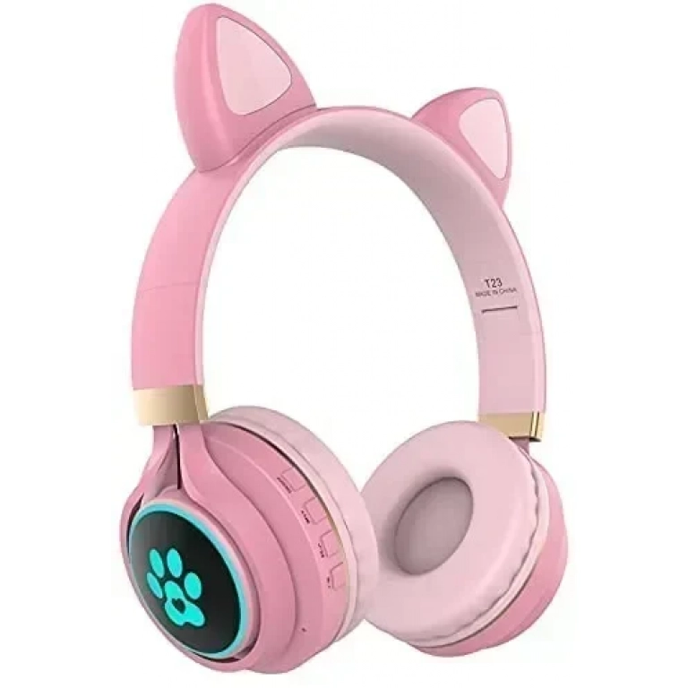 Wireless Headphone Bluetooth Cat Ear T23 Ροζ