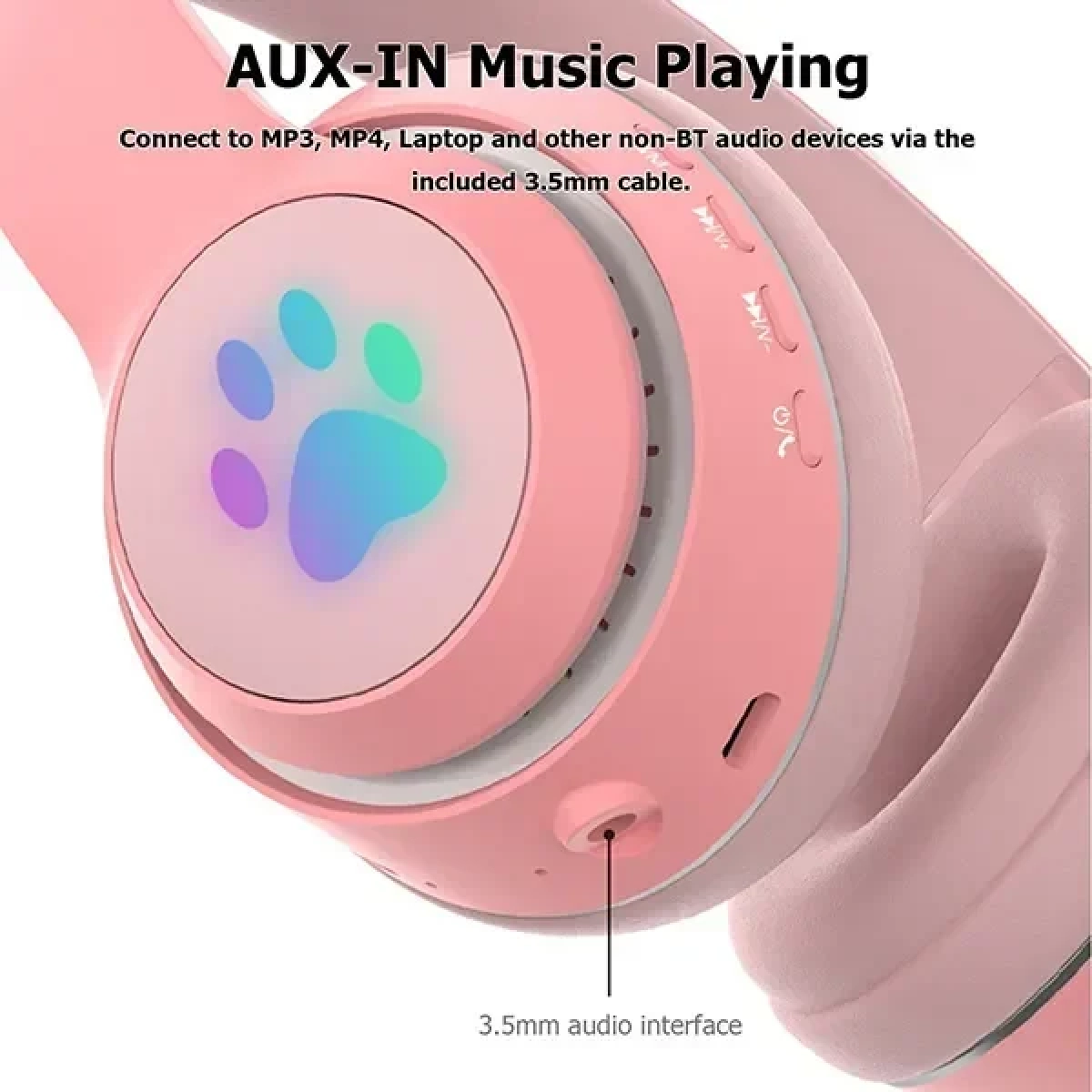 L550 Ασύρματα Over Ear Ακουστικά Cat Ear BT5.0 OEM / Γαλάζιο - Image 4