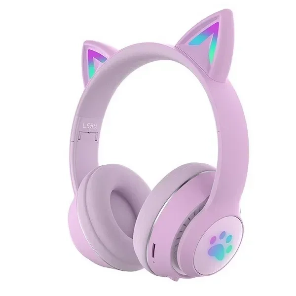 L550 Ασύρματα Over Ear Ακουστικά Cat Ear BT5.0 OEM / Μωβ