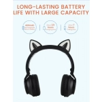 STN26 Ακουστικό LED Bluetooth Cat Ears Wireless OEM / Μαύρα - Image 2