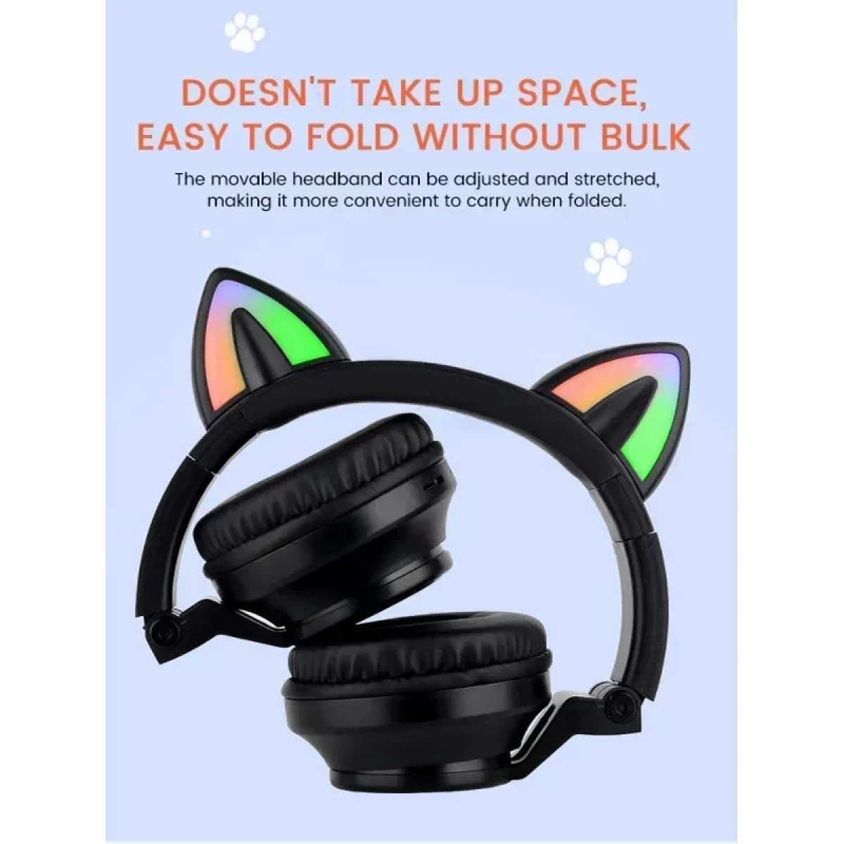 STN26 Ακουστικό LED Bluetooth Cat Ears Wireless OEM / Λευκό - Image 3