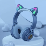 STN26 Ακουστικό LED Bluetooth Cat Ears Wireless OEM / Μπλε - Image 2