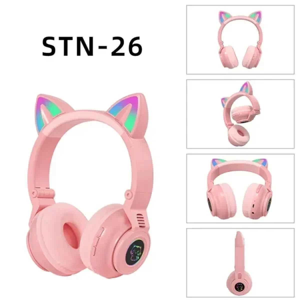 STN26 Ακουστικό LED Bluetooth Cat Ears Wireless OEM / Ροζ - Image 4