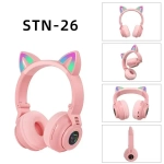 STN26 Ακουστικό LED Bluetooth Cat Ears Wireless OEM / Ροζ - Image 4