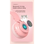 STN26 Ακουστικό LED Bluetooth Cat Ears Wireless OEM / Ροζ - Image 3