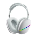 AKZ MAX10 Head-mounted Bluetooth Headset Glowing Bluetooth Stereo Sports Mobile Phone Wireless Headset - Λευκό