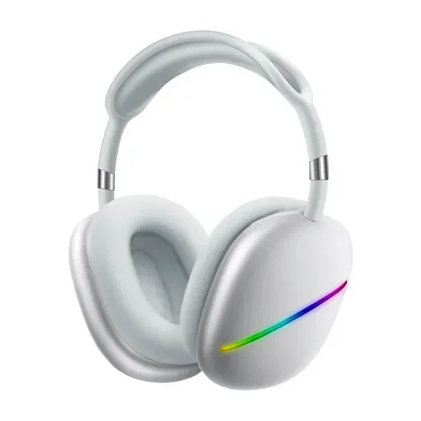 AKZ MAX10 Head-mounted Bluetooth Headset Glowing Bluetooth Stereo Sports Mobile Phone Wireless Headset - Λευκό