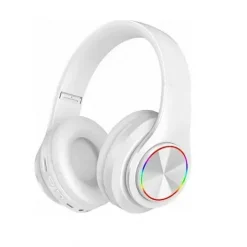Ασύρματα Ακουστικά Bluetooth 5.0 B39 LED Ενσωματωμένο μικρόφωνο Υποστηρίζει TF – Card Λευκό