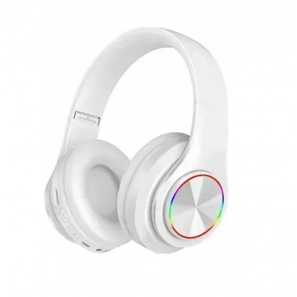 Ασύρματα Ακουστικά Bluetooth 5.0 B39 LED Ενσωματωμένο μικρόφωνο Υποστηρίζει TF – Card Λευκό