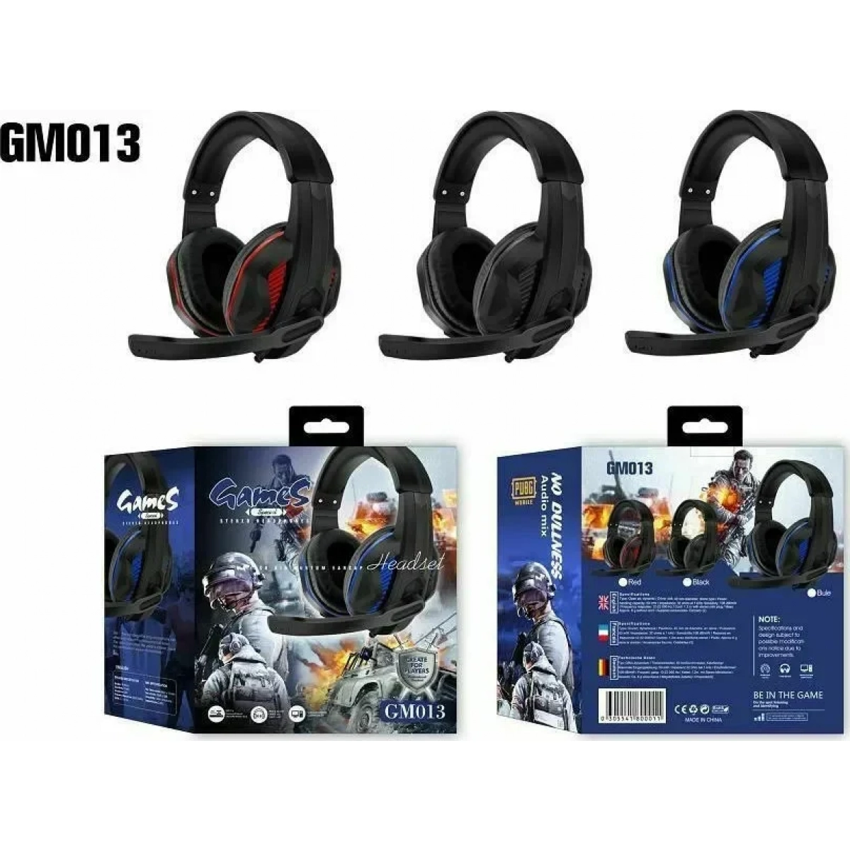GM-013 Gaming Headphones Compatible with PS4, PCs and Mobile Phones Red/Black - Image 2
