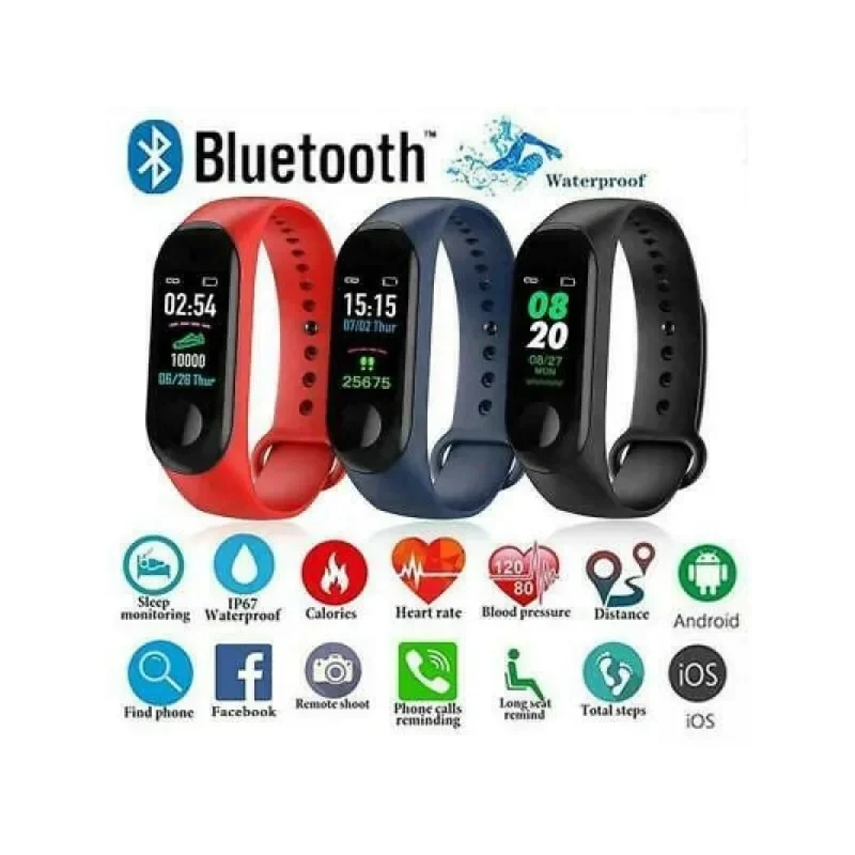Andowl Q-C789 Activity Tracker με Παλμογράφο Μπλε