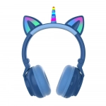 Unicorn STN-27 Ασύρματα Bluetooth Over Ear Ακουστικά Μπλε