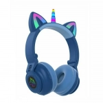 Unicorn STN-27 Ασύρματα Bluetooth Over Ear Ακουστικά Μπλε