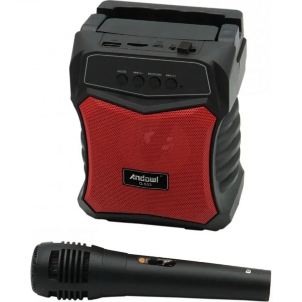 Andowl Σύστημα Karaoke με Ενσύρματα Μικρόφωνα Q-S53 σε Κόκκινο Χρώμα