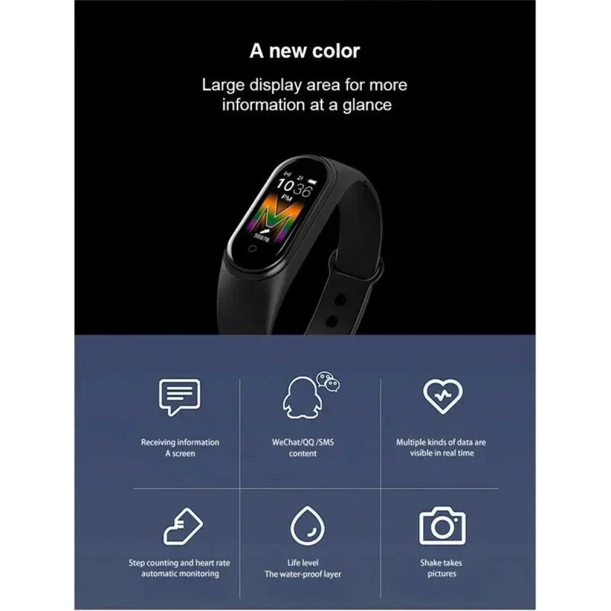 Smart Band Activity Tracker Έξυπνο βραχιόλι Bluetooth με Παλμογράφο Ezra SW12 Μαύρο