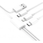 DC06 Ezra Regular Καλώδιο USB σε Lightning / Type-C / Micro USB, λευκό 1.2 μέτρα