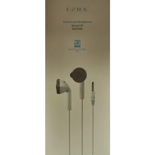 Ενσύρματα Στερεοφωνικά Ακουστικά EZRA NO.53 για Smartphones 3.5mm 1.5m Άσπρο