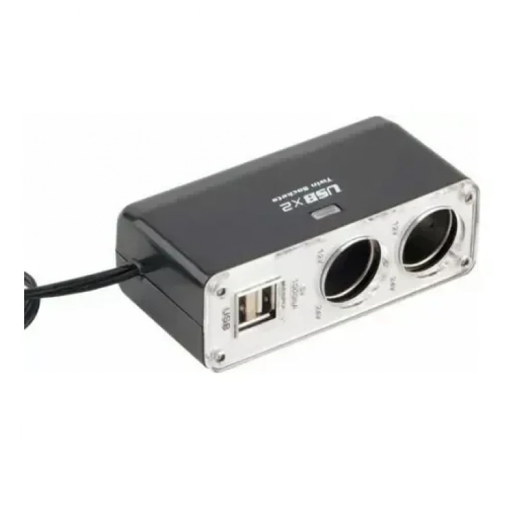 Φορτιστής Αυτοκινήτου C1200 με Θύρες: 2xUSB 2xΑναπτήρα