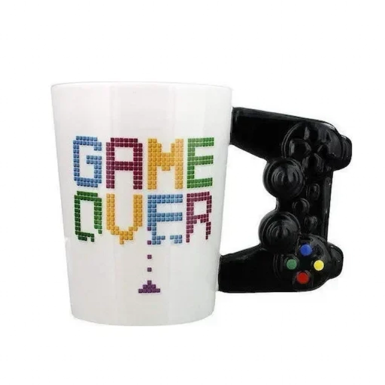 Κούπα Κεραμική Λευκή "Game Over" Τηλεχειριστήριο