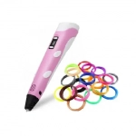 Σετ 3D Pen Στυλό Τρισδιάστατης Εκτύπωσης με 10 Επιπλέον Νήματα Ροζ