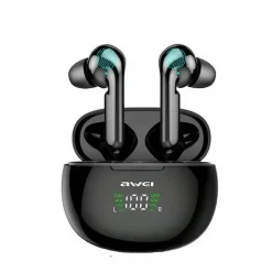 Awei T15P In-ear Bluetooth Handsfree Ακουστικά με Θήκη Φόρτισης Μαύρα
