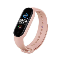 M5 Smart Band Ρολόι Bluetooth Smartwatch με Καταγραφή Βημάτων, Ύπνου & Καρδιακών Παλμών Ροζ