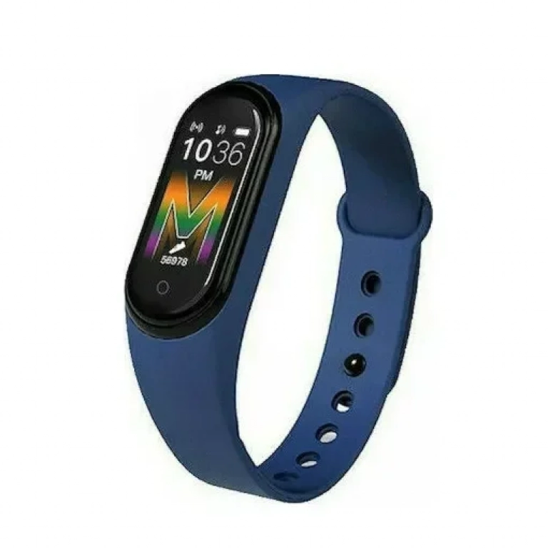 Smart Bracelet M5 Μέτρηση Παλμών, Πίεσης, Καταγραφή Ύπνου, Αθλήματα Μπλε