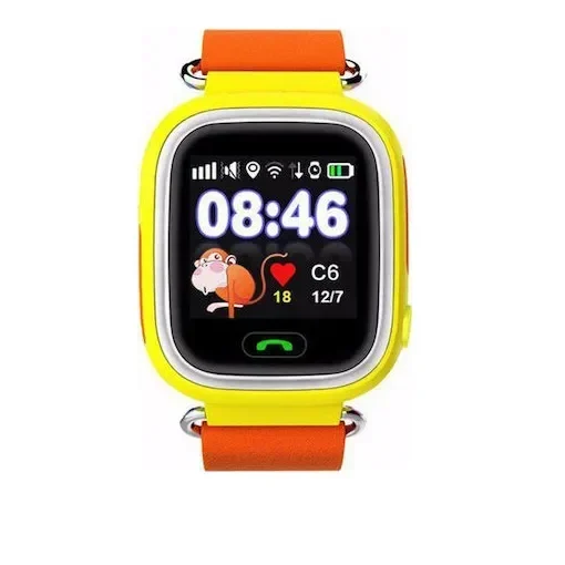 Παιδικό Smartwatch Με Gps Και Καουτσούκ/Πλαστικό Λουράκι Πορτοκαλί Q90