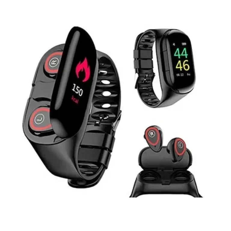 TWS 2in1 M1 Activity Tracker με Παλμογράφο Μαύρο