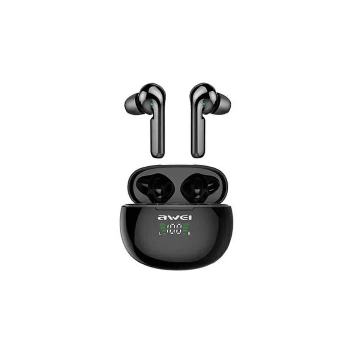 Awei T15P In-ear Bluetooth Handsfree Ακουστικά με Θήκη Φόρτισης Μαύρα