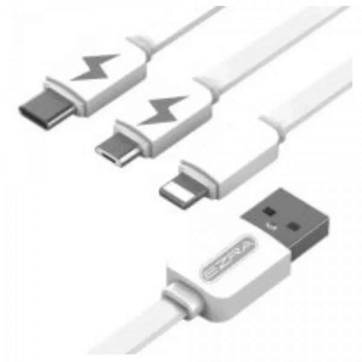 DC06 Ezra Regular Καλώδιο USB σε Lightning / Type-C / Micro USB, λευκό 1.2 μέτρα - Photo3
