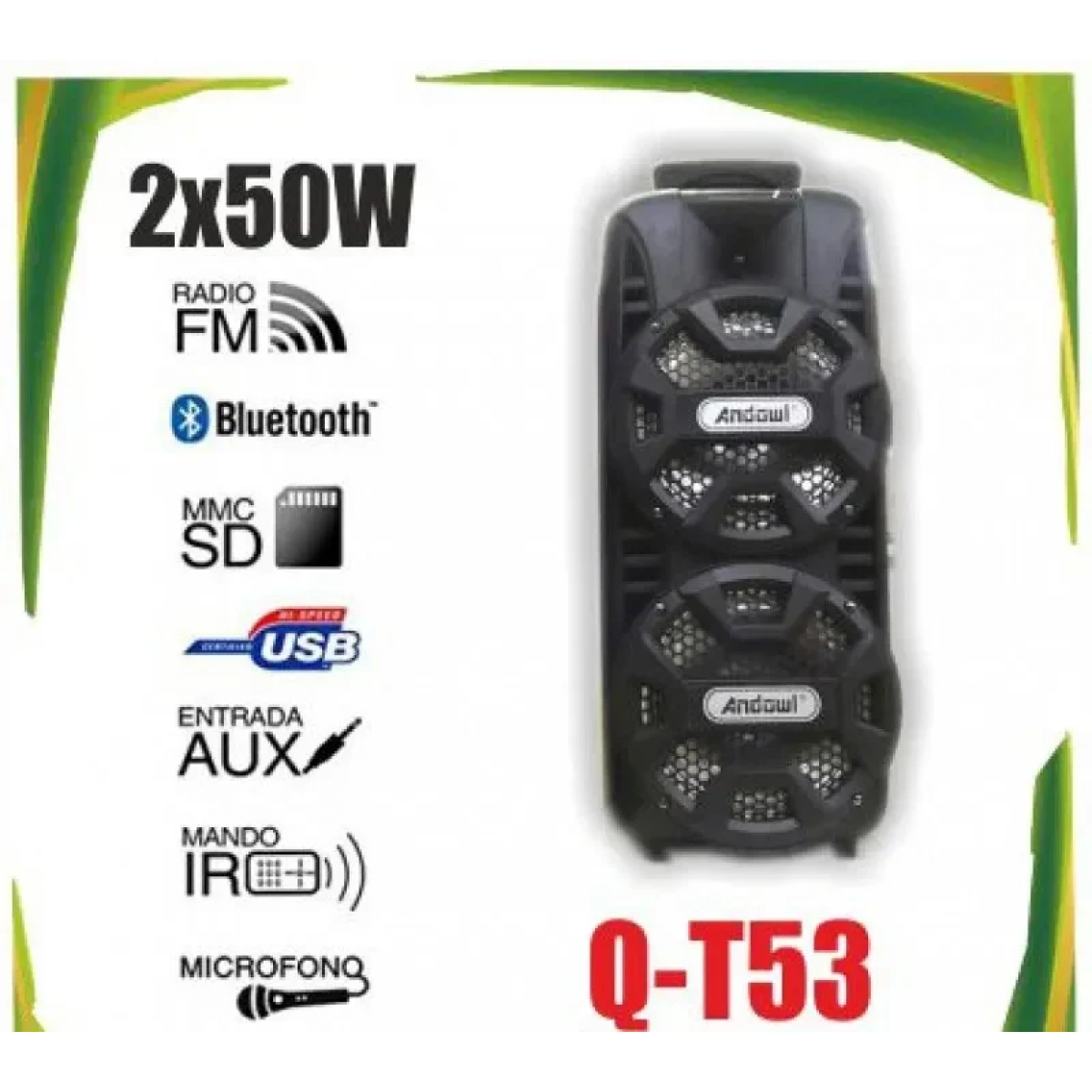 ΦΟΡΗΤΟ ΗΧΕΙΟ BLUETOOTH KARAOKE PARTY ANDOWL Q-T53
