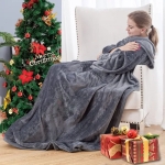 Huggle Ολόσωμη Κουβέρτα Βελουτέ Fleece με Μανίκια και Κάλυψη Ποδιών