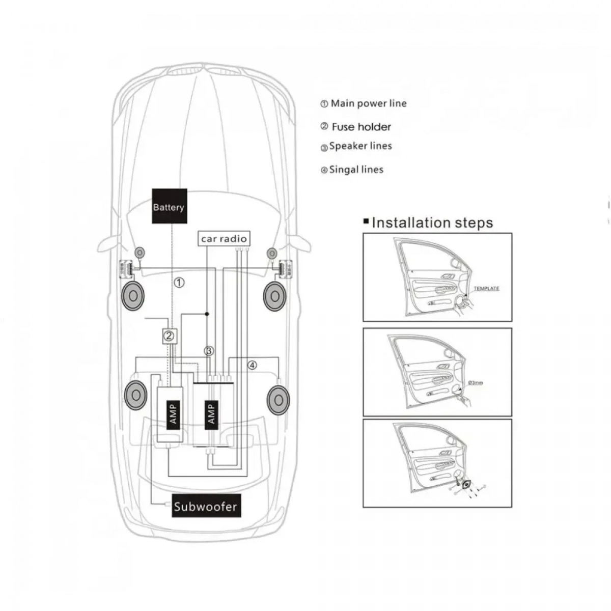 Ηχεία Αυτοκινήτου Mingyuan TS-1372 με 300W RMS (2 Δρόμων) - Photo2