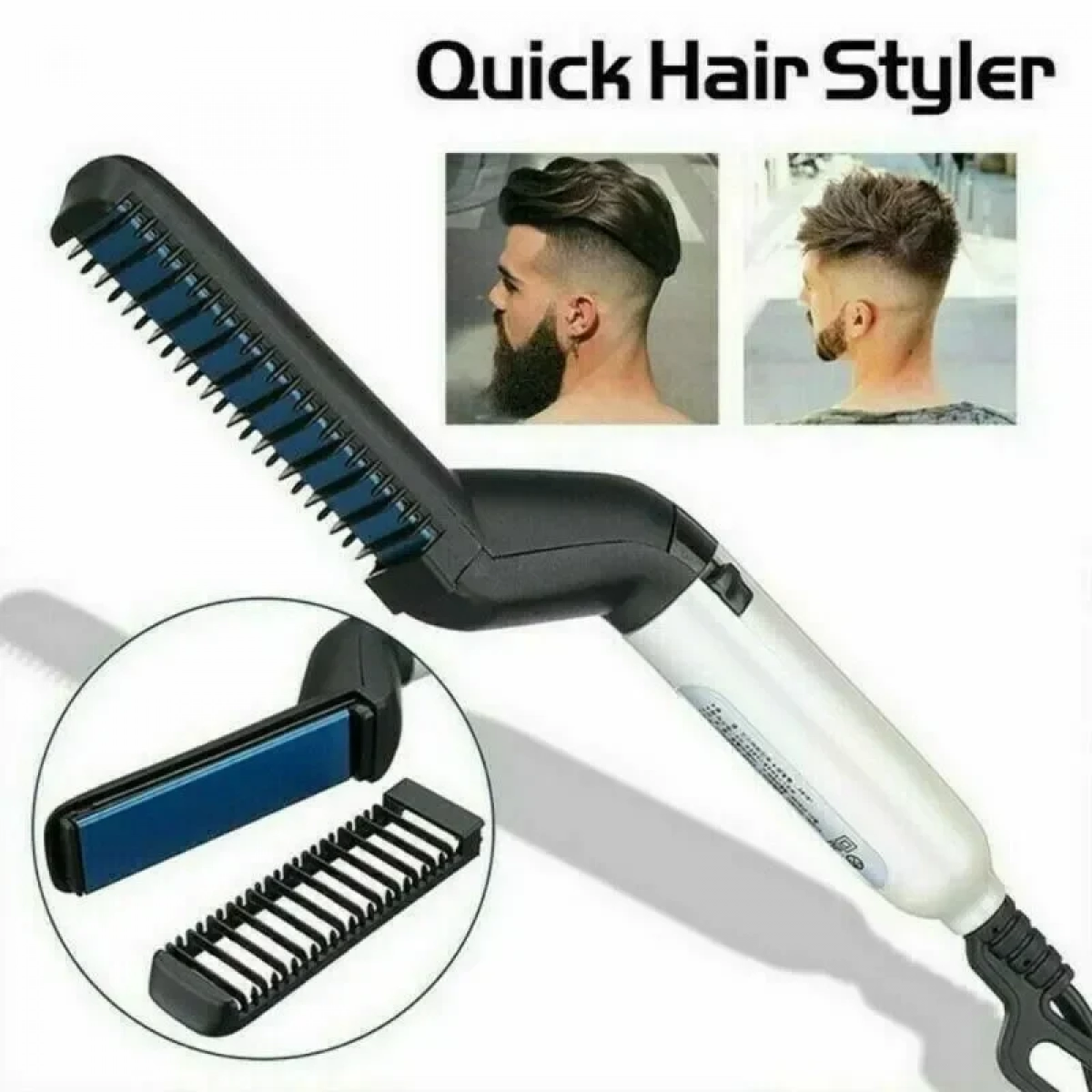 Ηλεκτρική Βούρτσα Man Modelling Comb Ισιωτική Χτένα Για Μαλλιά Και Μούσια Κεραμική