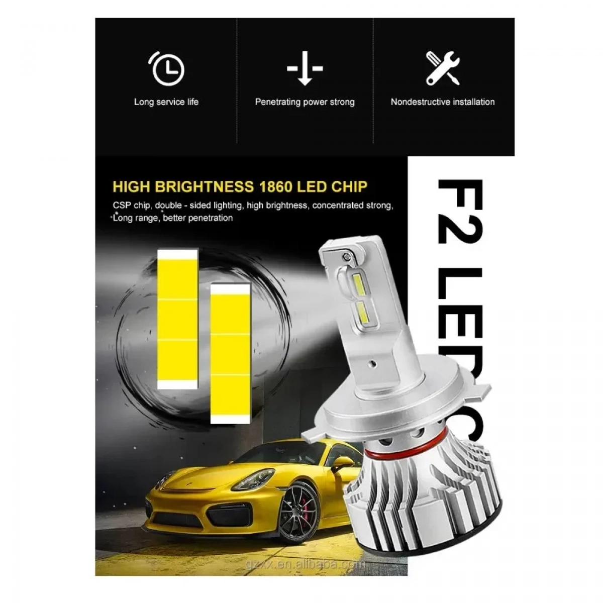 Λάμπες LED Αυτοκινήτου LED 36W / 60000Lm Safego F2 H4-2 τμχ - Photo9
