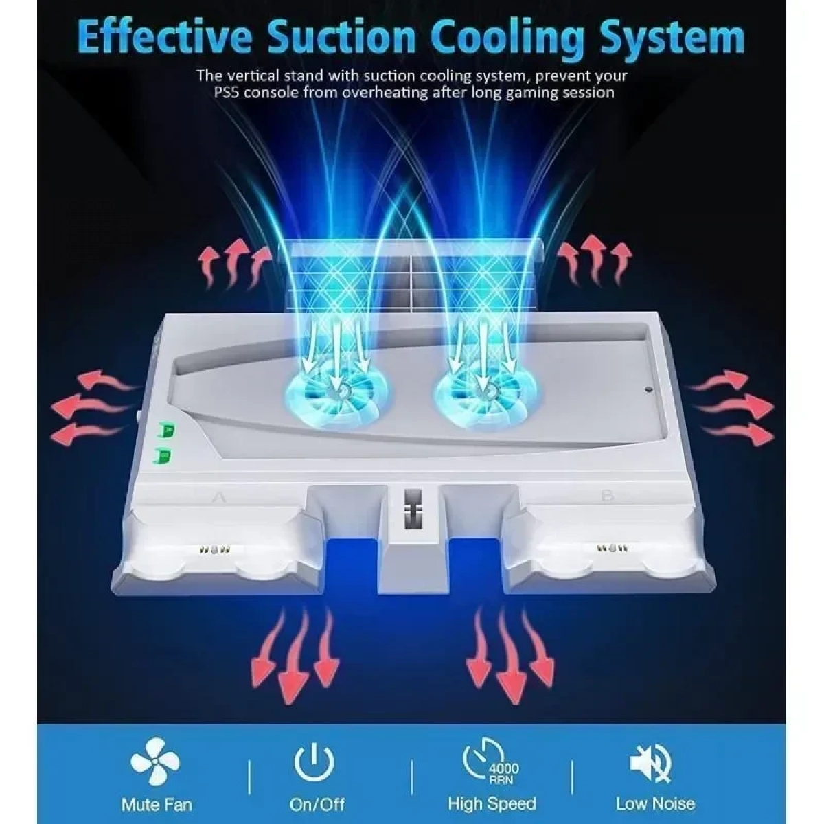 Βάση για Playstation 5 / PS5 Digital (Fan Cooler-Controller Charging-Headset Stand-Games Storage) OIVO B09481WYL1 - Image 2