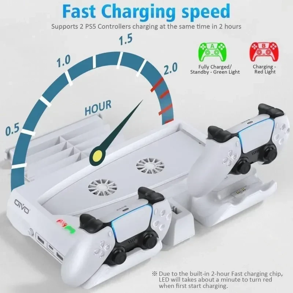 Βάση για Playstation 5 / PS5 Digital (Fan Cooler-Controller Charging-Headset Stand-Games Storage) OIVO B09481WYL1