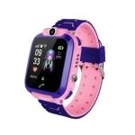 Παιδικό Smartwatch με GPS και Καουτσούκ/Πλαστικό Λουράκι Ροζ-Μωβ Q12 /Pink-Purple