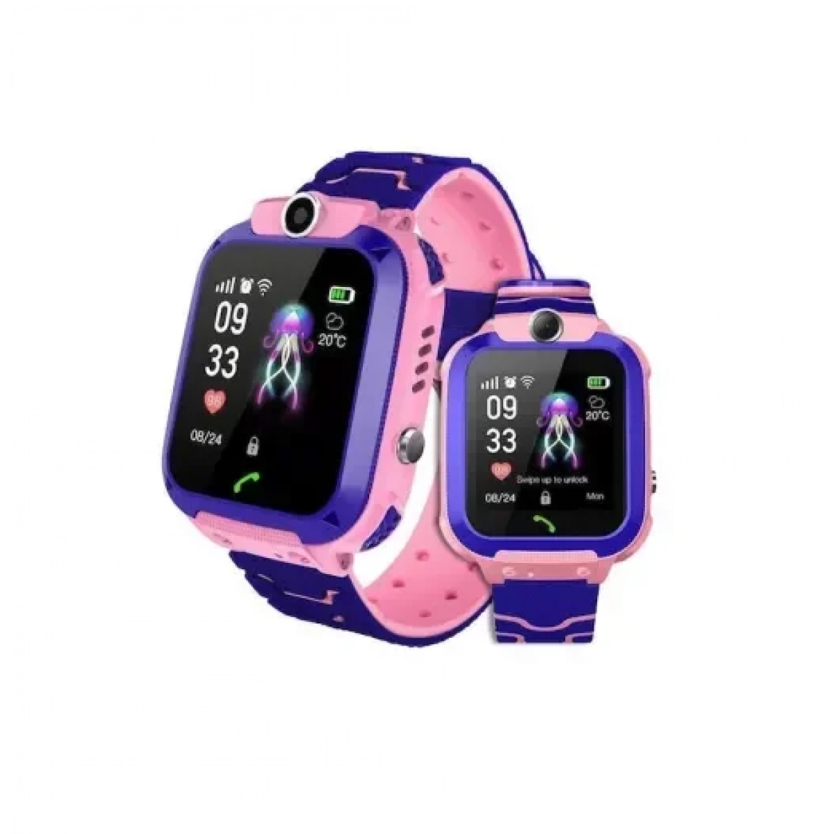 Παιδικό Smartwatch με GPS και Καουτσούκ/Πλαστικό Λουράκι Ροζ-Μωβ Q12 /Pink-Purple - Image 4