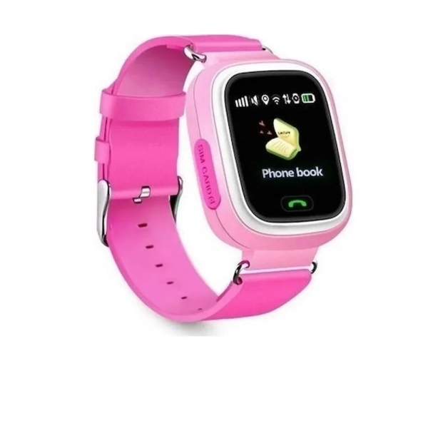 Παιδικό Smartwatch με GPS και Καουτσούκ/Πλαστικό Λουράκι Ροζ Q90